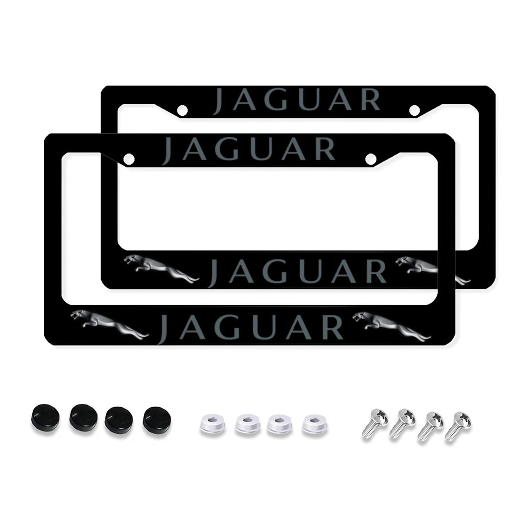 Aluminum License Plate Frame, 2Pcs 2 Holes Black License Plate Covers No.24GCW7