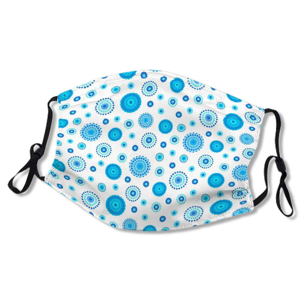 Intricate Blue Dots Pattern Mask No.2J6T5L