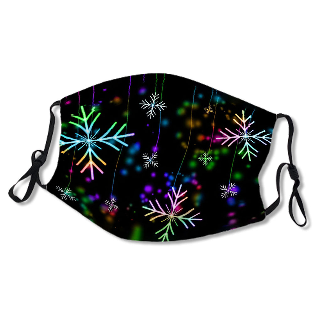 Colorful Snowflake Pattern || Neon Snowflakes || Christmas Winter New Year Snow Mask No.2NF2VM