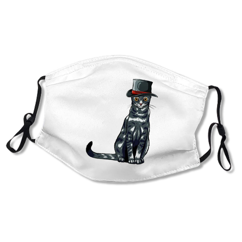 Funny British Cat Hipster In Gray Hat No.2NF98S