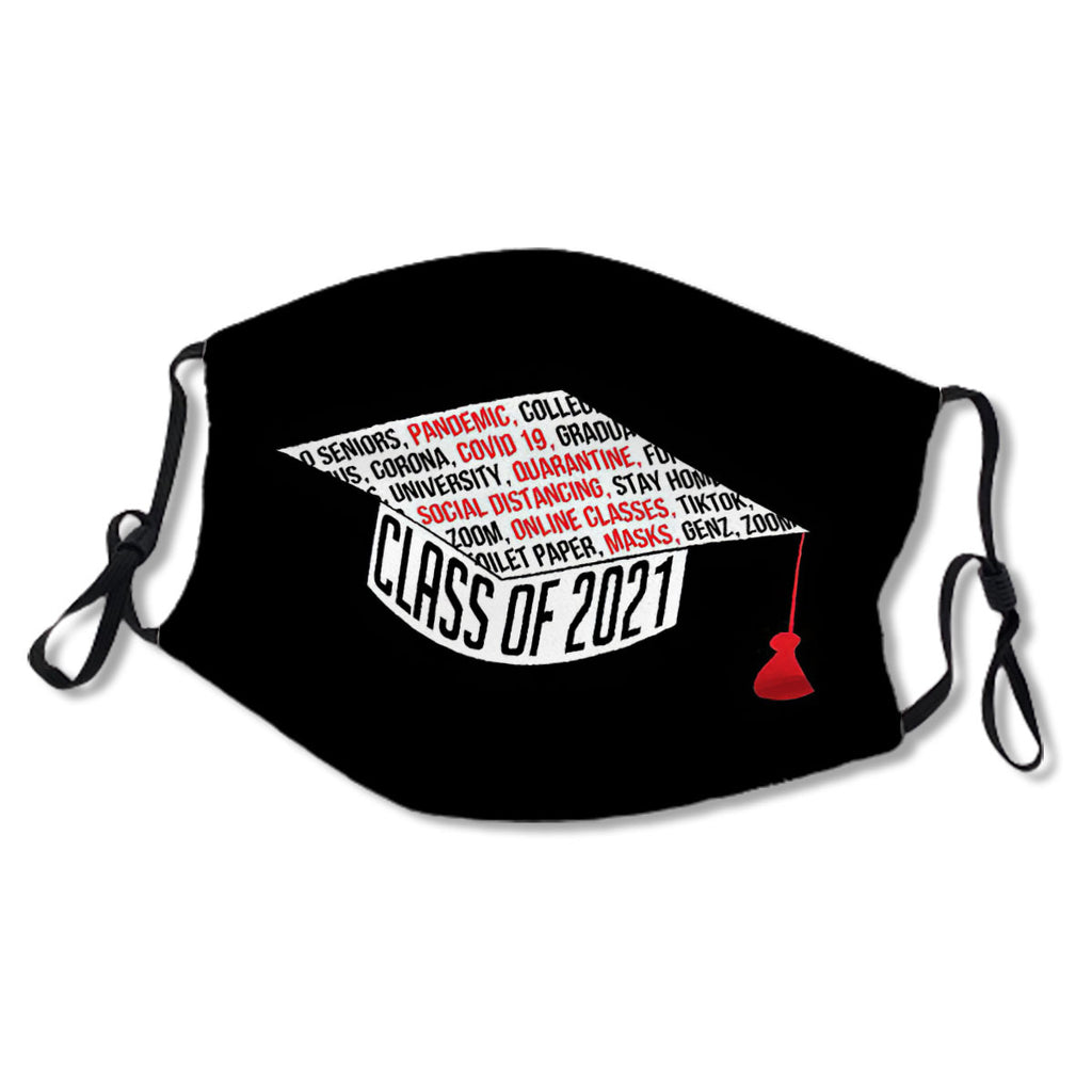 Class of 2021 Graduation Cap Typography Black No.2X7967