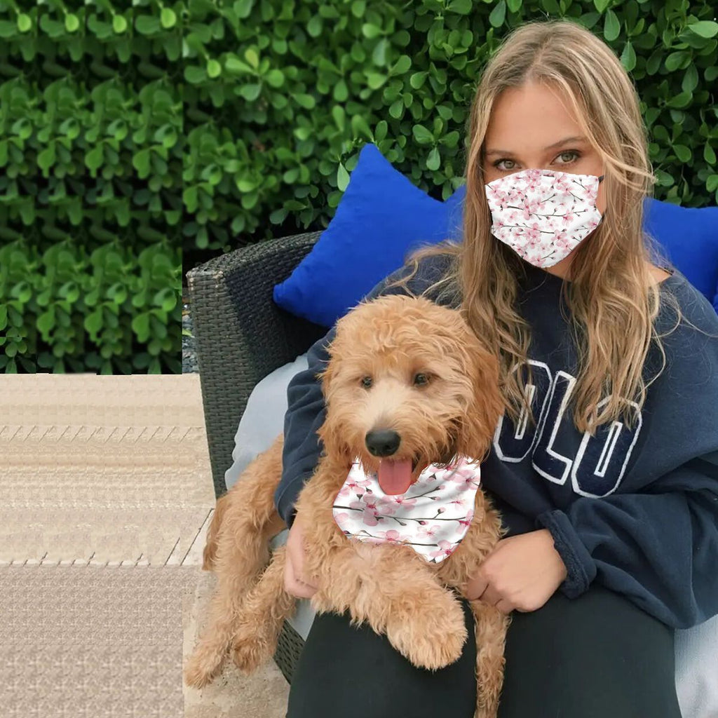 Mask + Dog scarf, print, adjustable, washable NO.3CNKXA