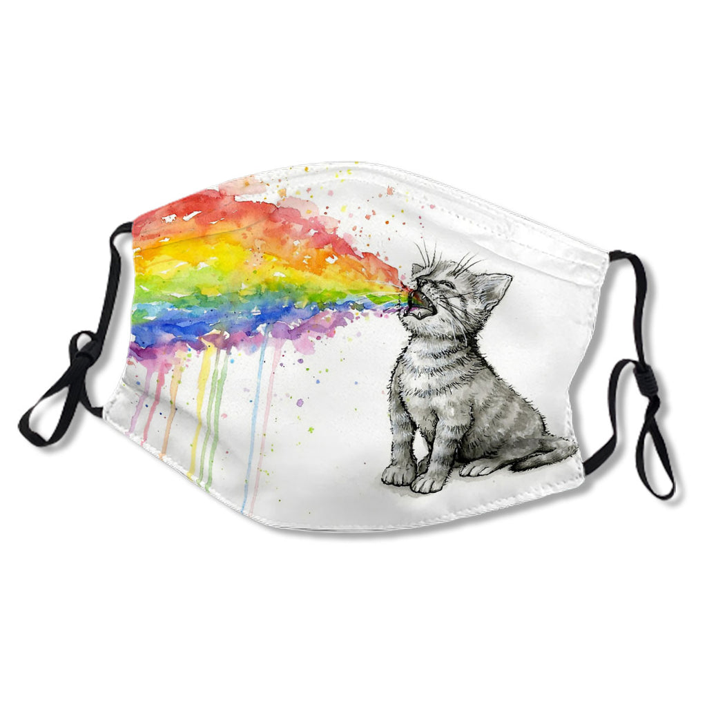 Kitten Puking Rainbow Mask No.3N6I93