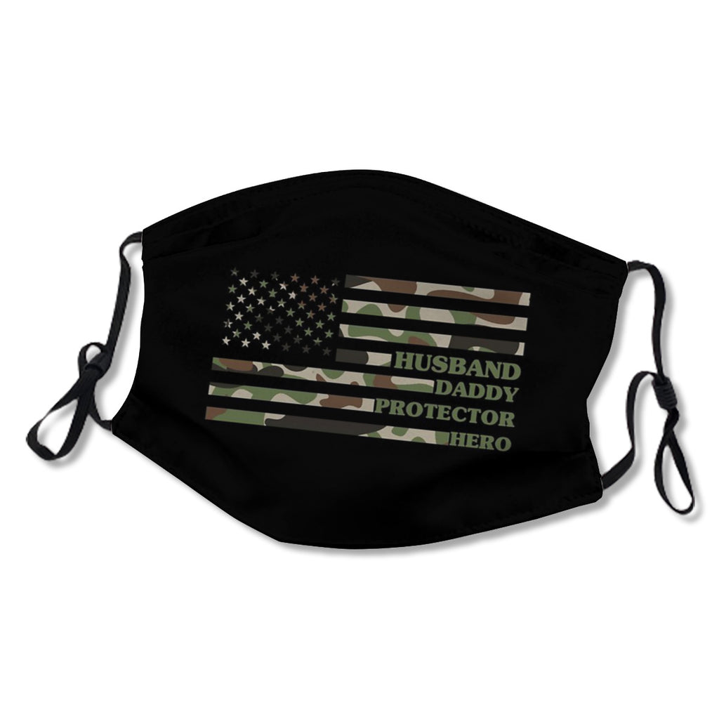 Adjustable ear straps, washable, internal nose clip, American flag mask No.47WFTW