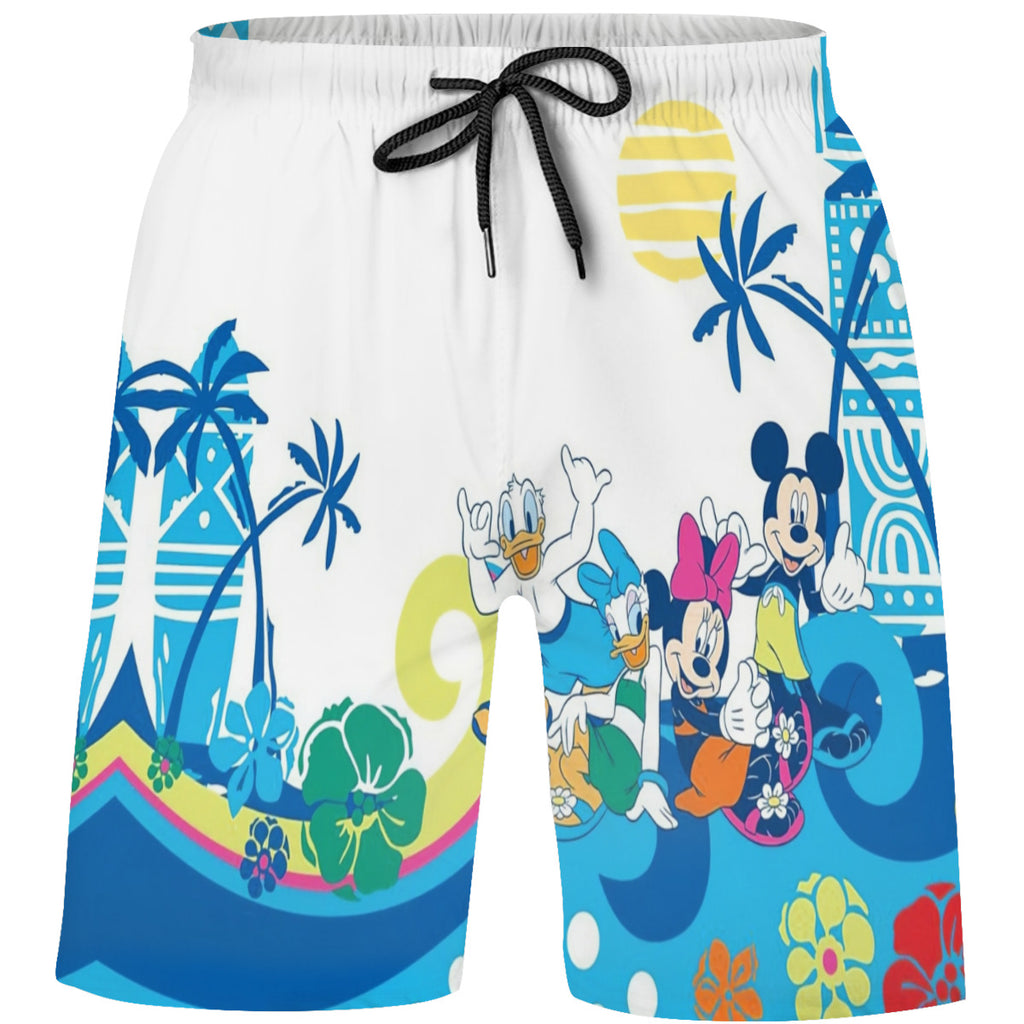 Teen's Swim Trunks Quick Dry Beach Shorts Summer Casual Printing Beach Pants for Boys Girls No.49SRLO