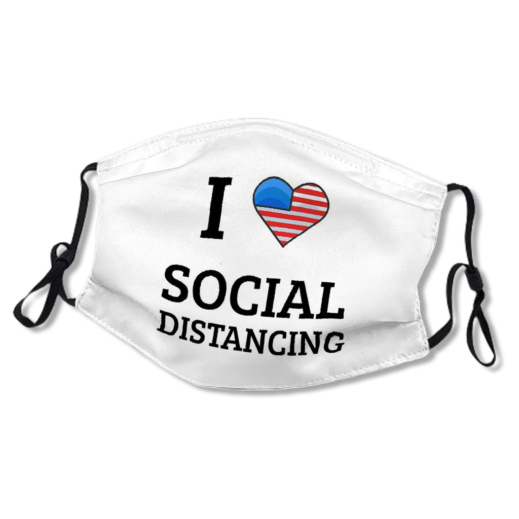 I love social distancing with American flag heart No.4EG5L4