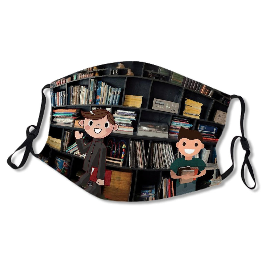 cartoon holding a book Kids/Adult Mask No.4F2FNH