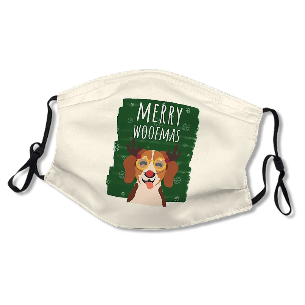 Merry Woofmas Christmas Festive Antlers Red Nose Beagle No.4YPZUN