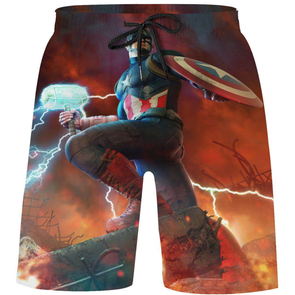 Teen's Swim Trunks Quick Dry Beach Shorts Summer Casual Printing Beach Pants for Boys Girls No.57YHVG