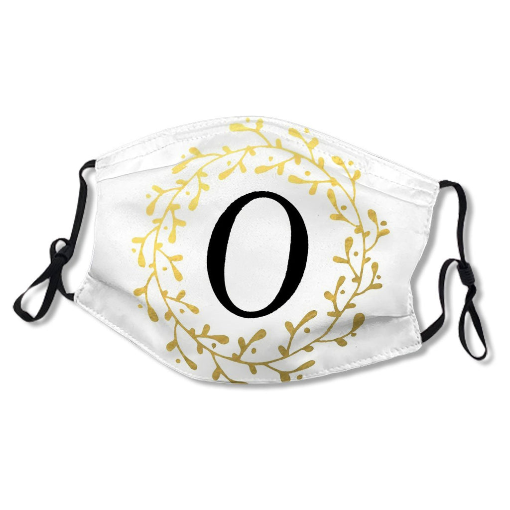 Monogram Letter O Black and Gold Design Mask No.59BZY3