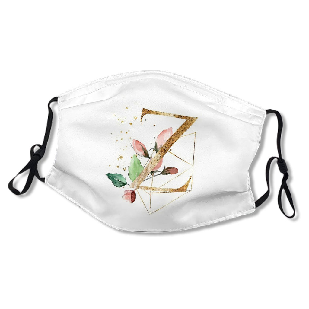 Floral Geometric Polygon Monogram Z Mask No.59SYD2