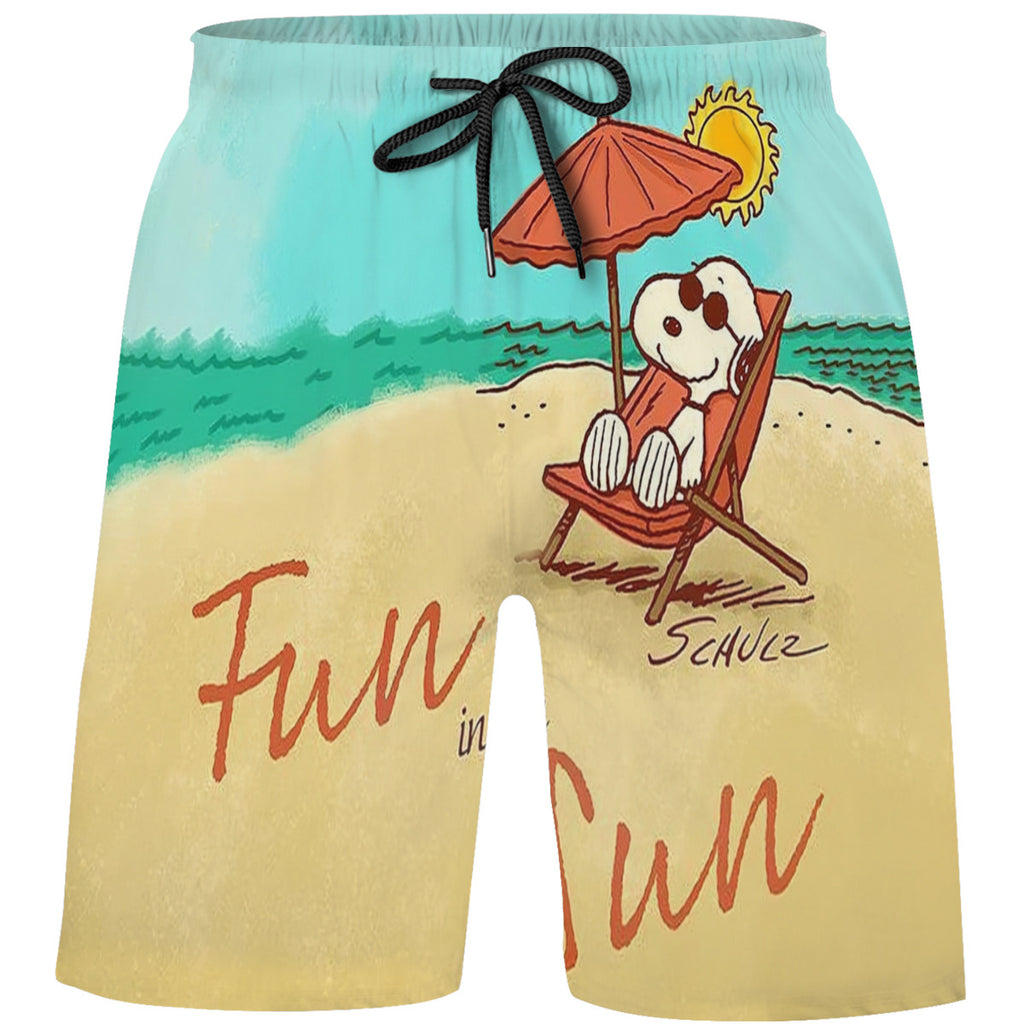 Teen's Swim Trunks Quick Dry Beach Shorts Summer Casual Printing Beach Pants for Boys Girls No.5DGRR3