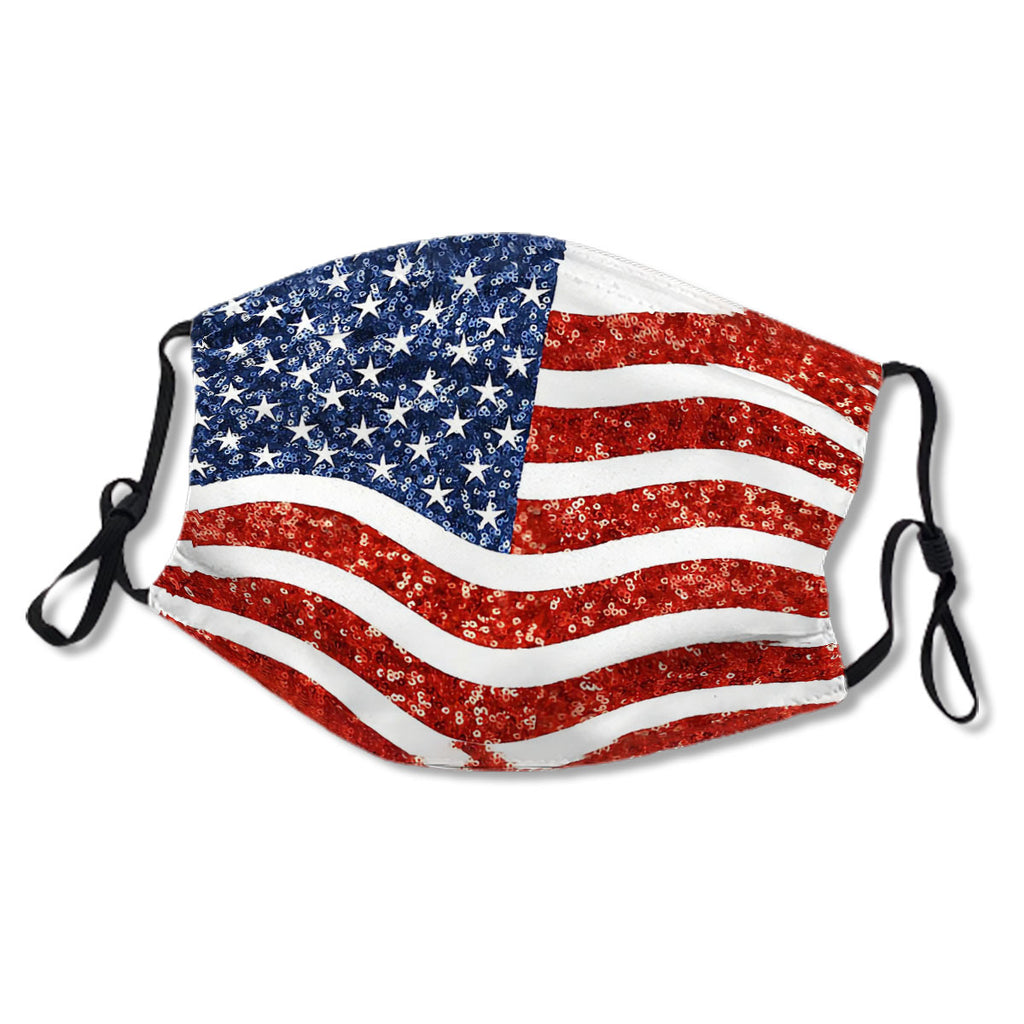 glitter print american flag No.5J9UOY