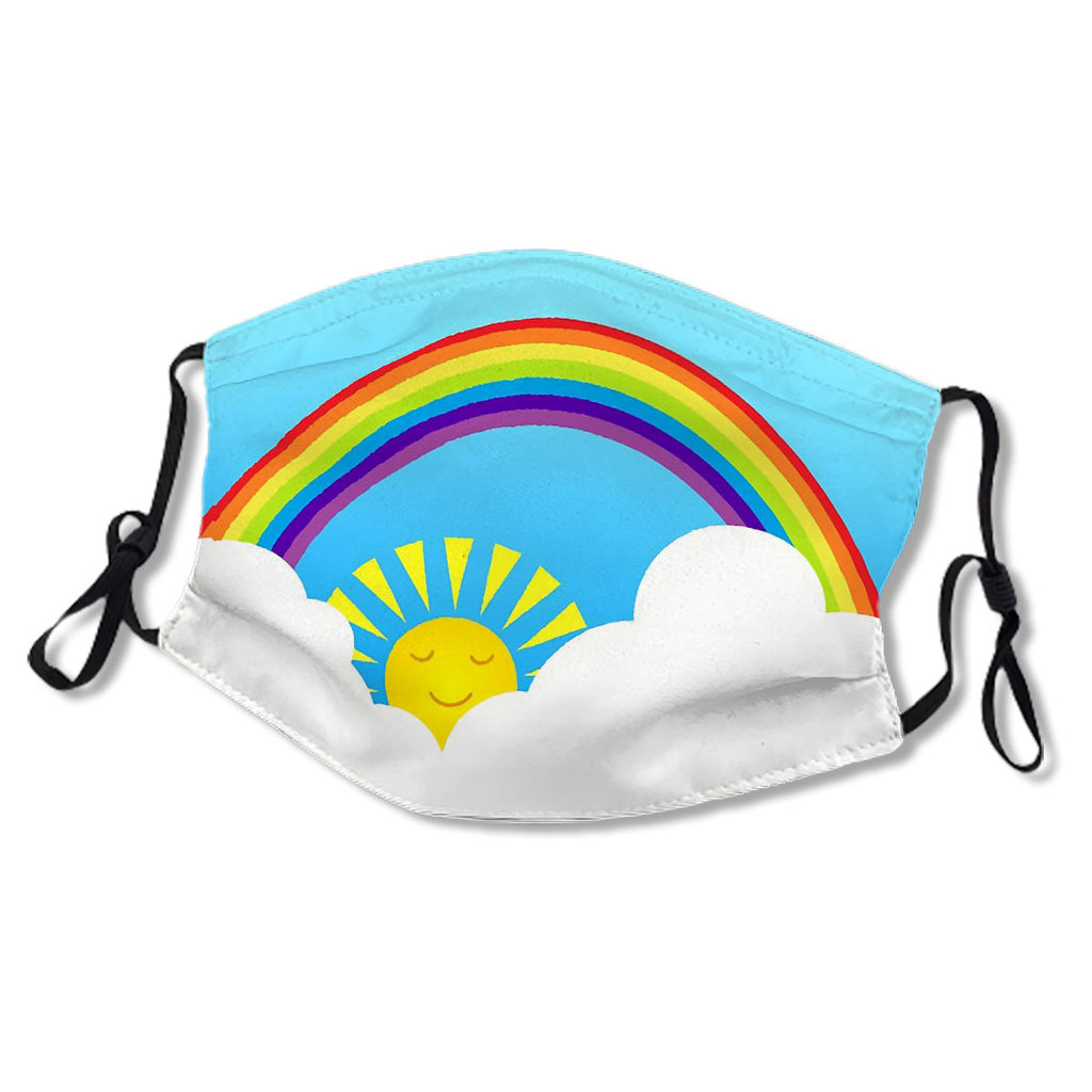 Fun summer rainbow sun and clouds Mask No.5VZ5MX