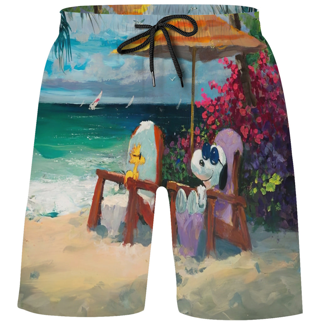 Teen's Swim Trunks Quick Dry Beach Shorts Summer Casual Printing Beach Pants for Boys Girls No.669SUG