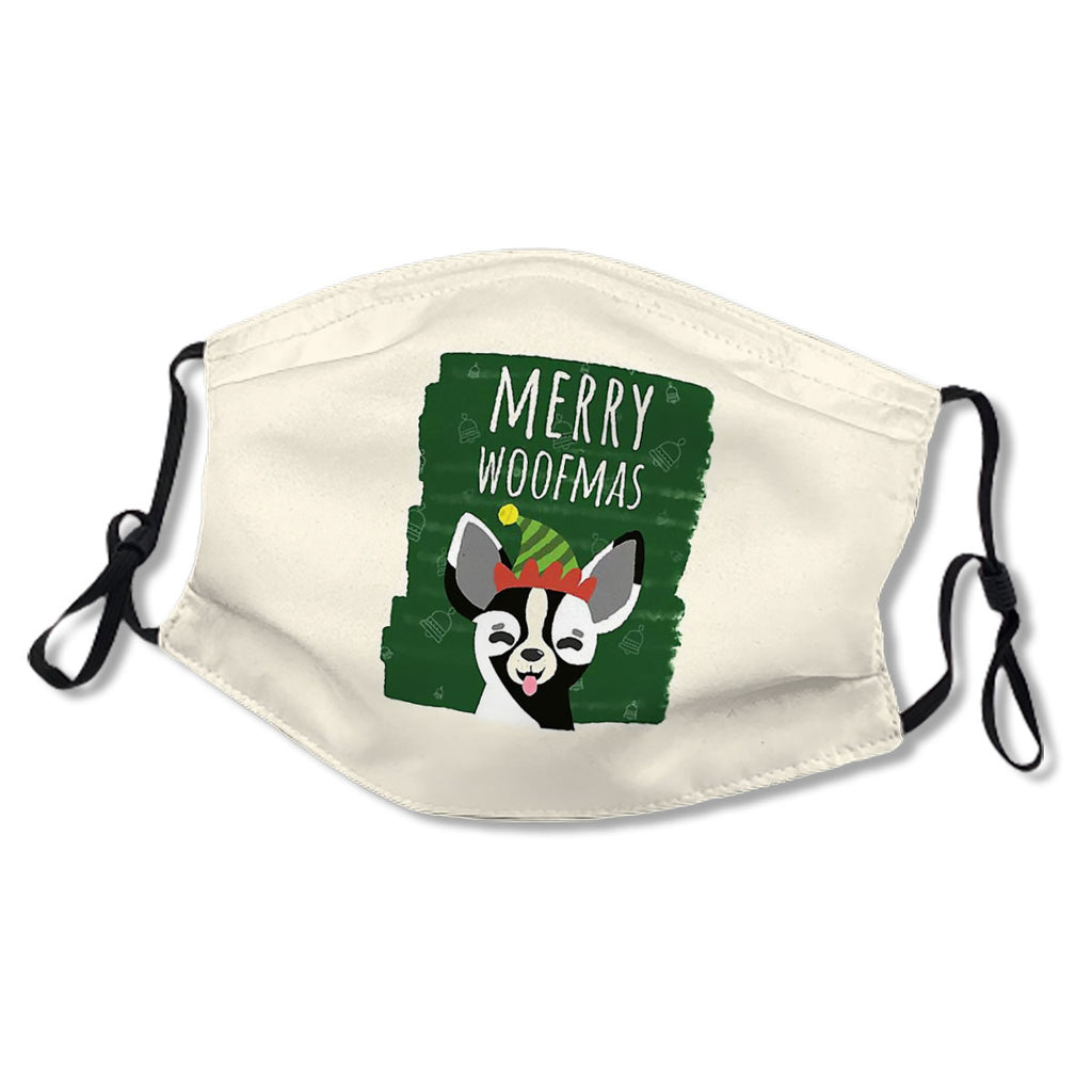 Merry Woofmas Christmas Festive Elf Hat Black White Chihuahua No.66QNUA