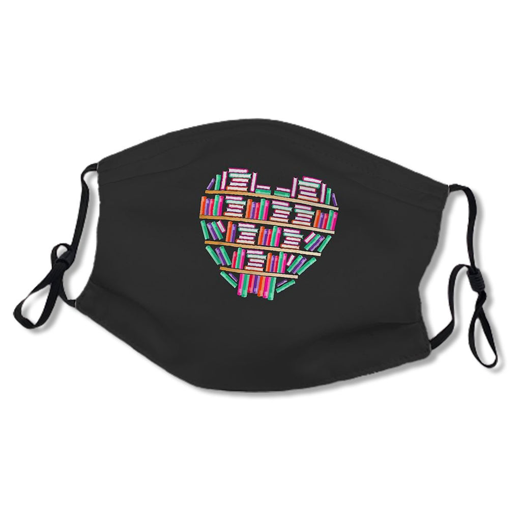 Book Reading Club Librarian Library Love Heart  Kids/Adult Mask No.6HRFJP