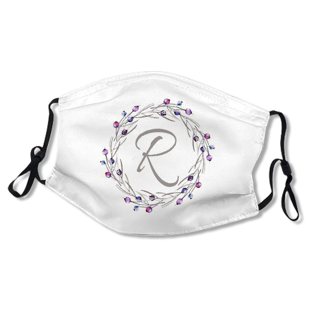 Monogram Letter R Watercolor Design Mask No.6QBDXL