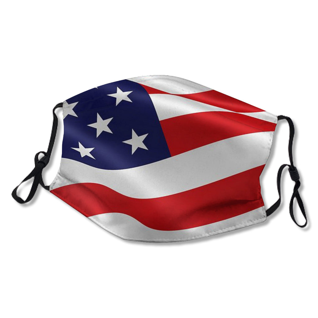 Adjustable ear straps, washable, internal nose clip, American flag mask No.6W9F2R