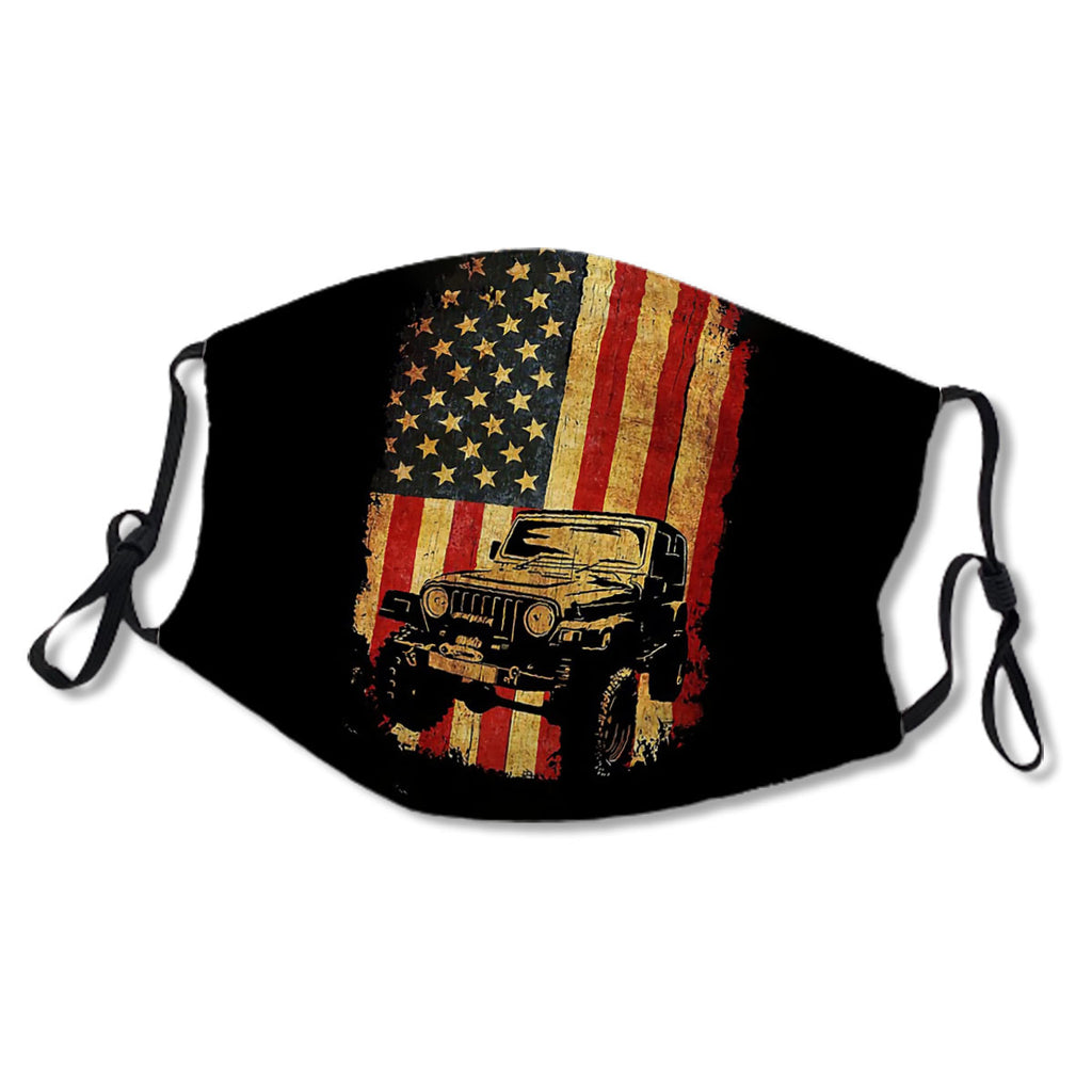 Vintage American Flag Jeep No.6Z6RCQ