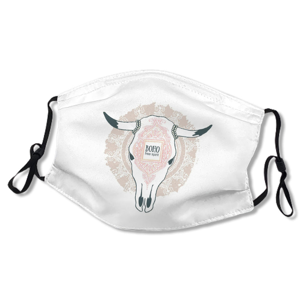 Cow Skull With Ornament Isolated On Mandala Mask No.774X2T