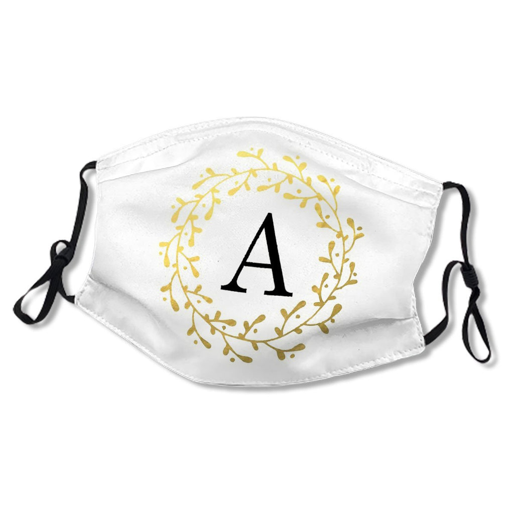 Monogram Letter A Black and Gold Design Mask No.79BI75