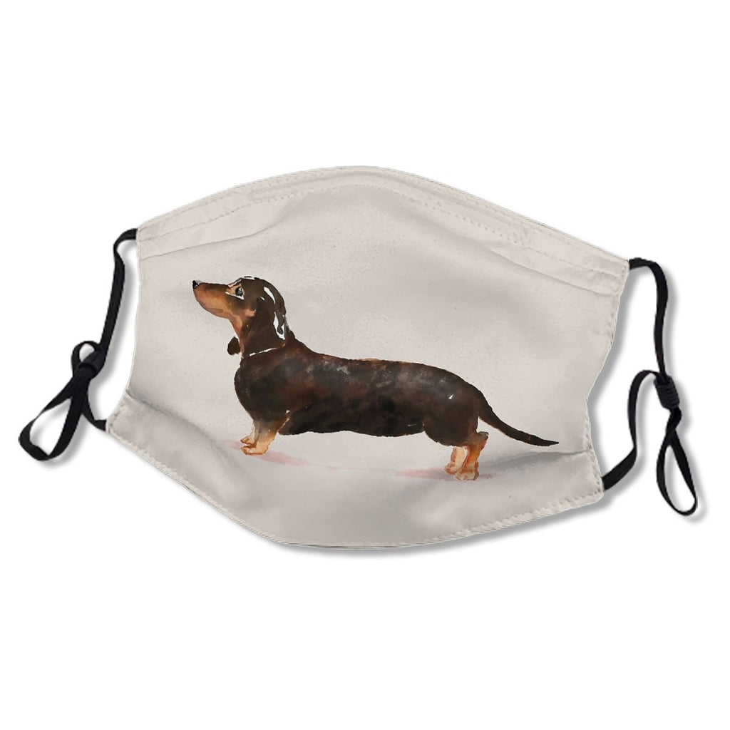 Watercolor Dachshund Mask No.7HJRZD