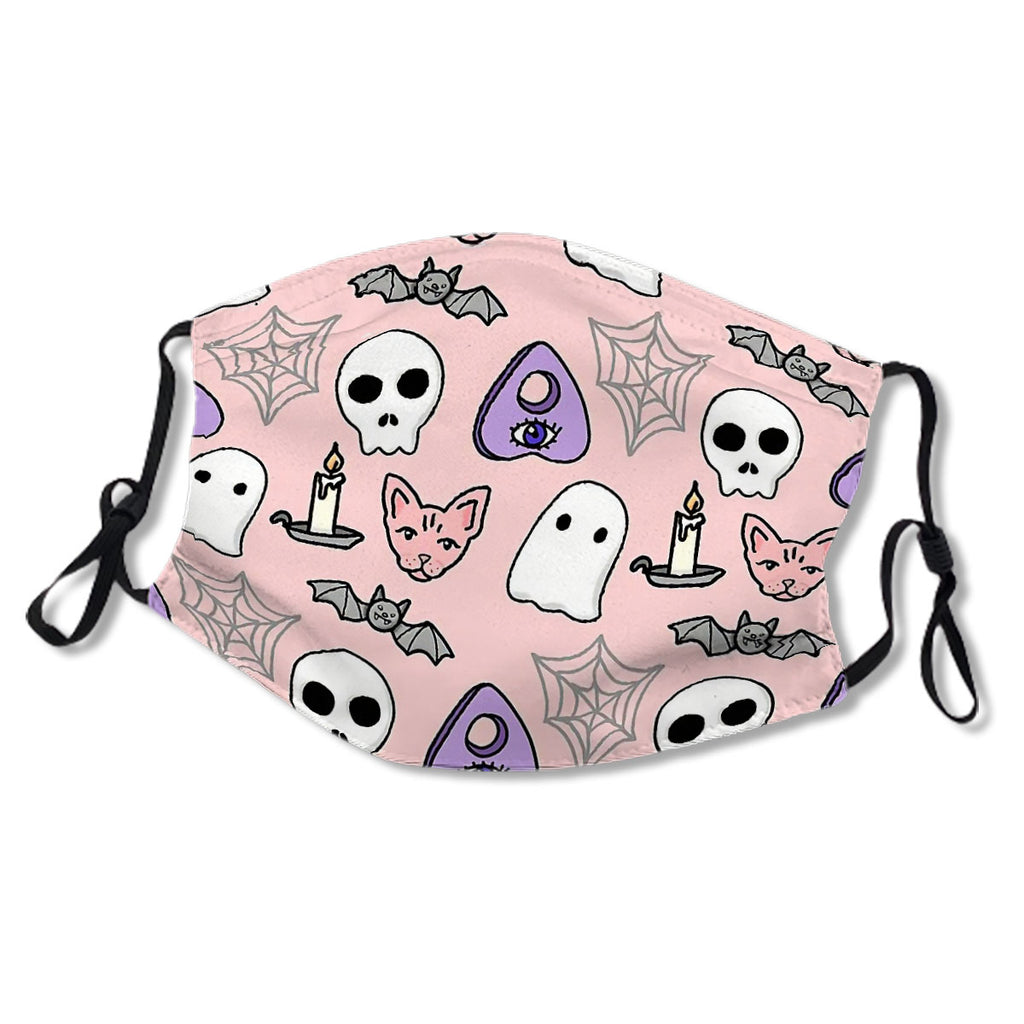 Pink Pastel Spooky Pattern Mask No.7MHUW7