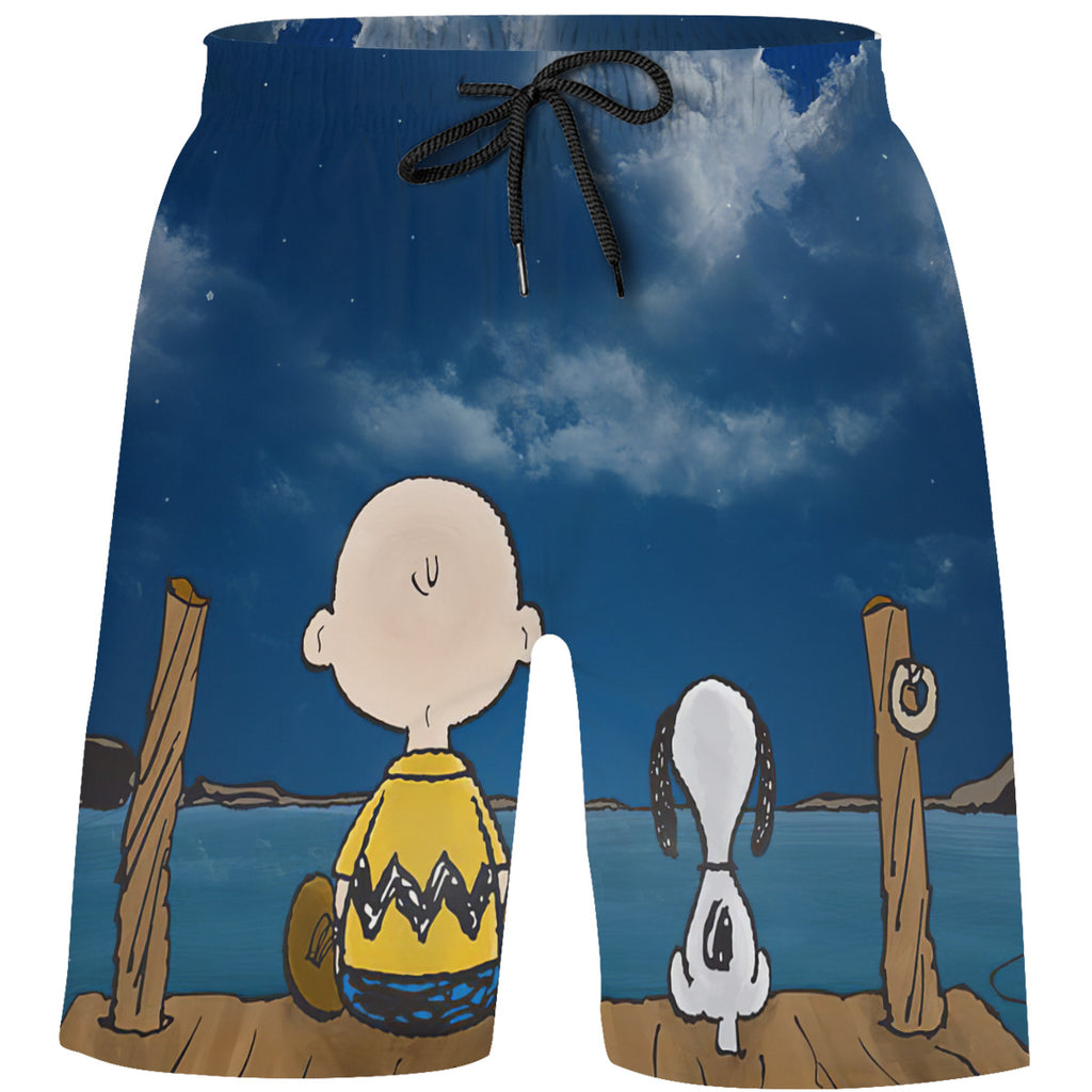 Teen's Swim Trunks Quick Dry Beach Shorts Summer Casual Printing Beach Pants for Boys Girls No.7P382U