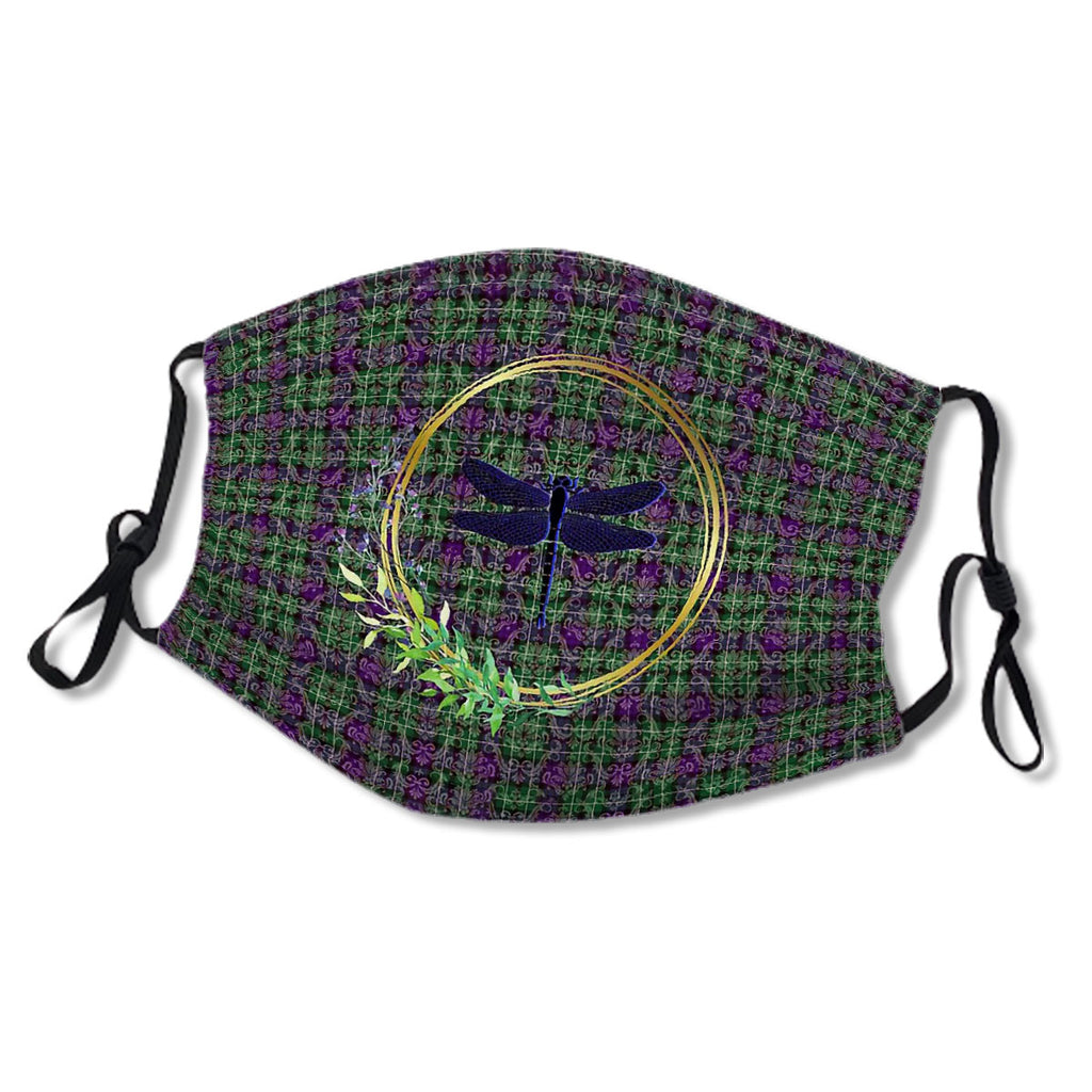 Tartan Dragonfly Damask Mask No.7X3Hlf