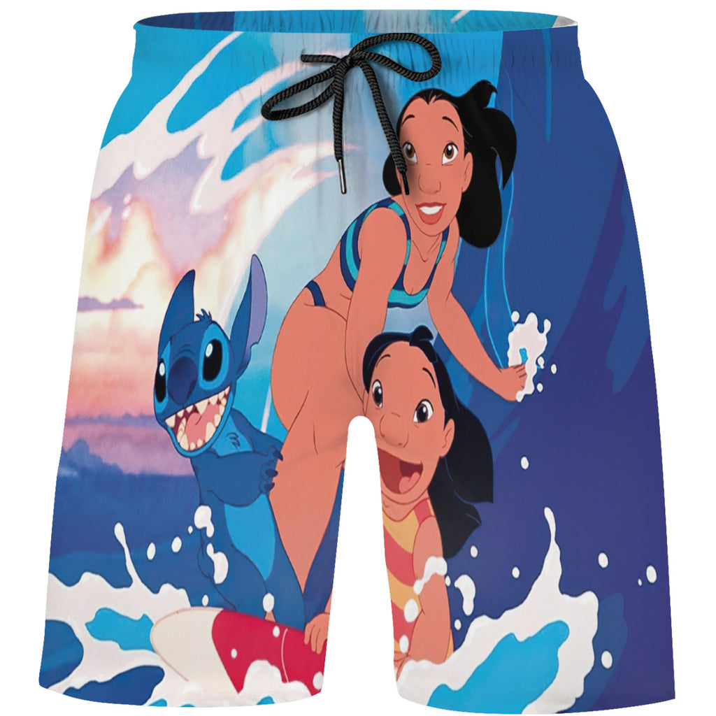 Teen's Swim Trunks Quick Dry Beach Shorts Summer Casual Printing Beach Pants for Boys Girls No.7Z3K45