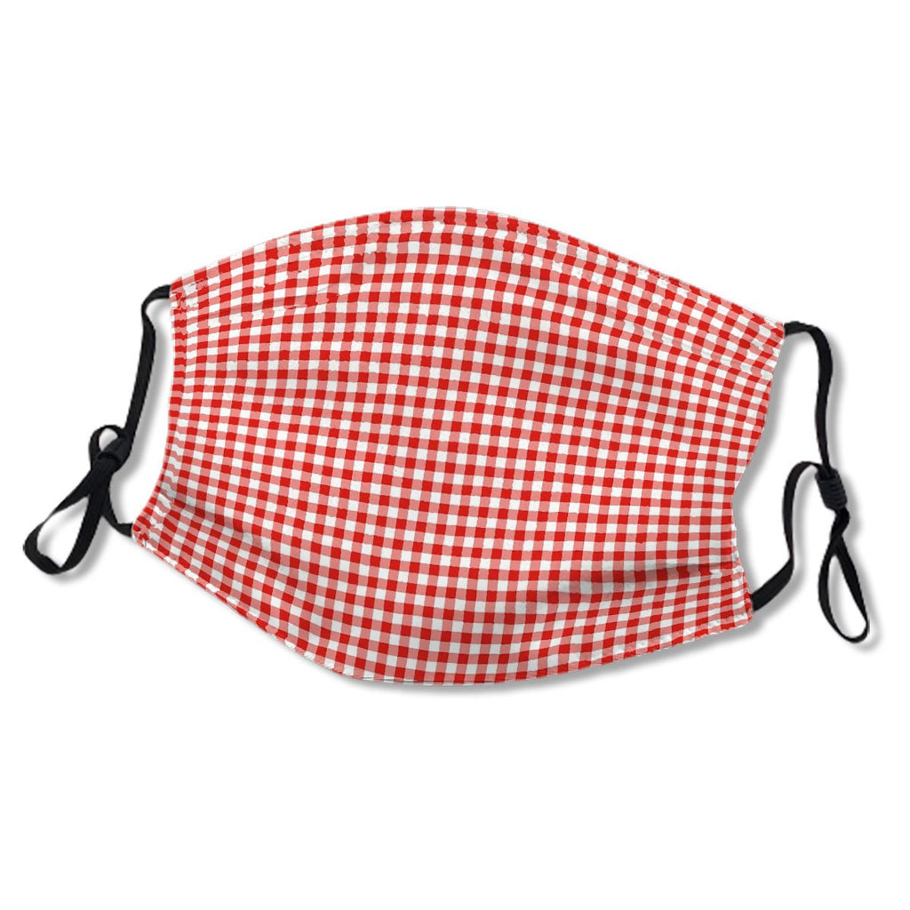 Red Gingham Check Mask No.84VTD2