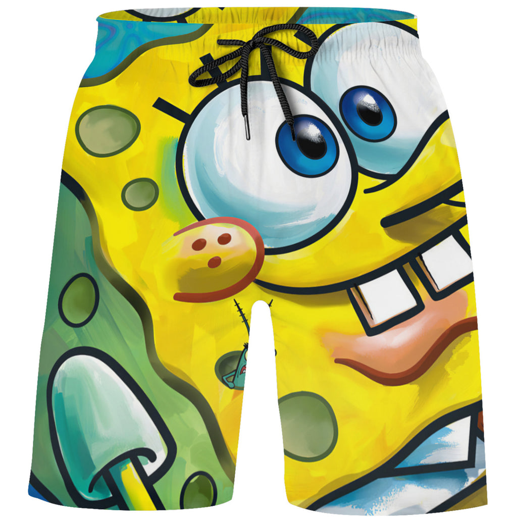 Teen's Swim Trunks Quick Dry Beach Shorts Summer Casual Printing Beach Pants for Boys Girls No.8ER363