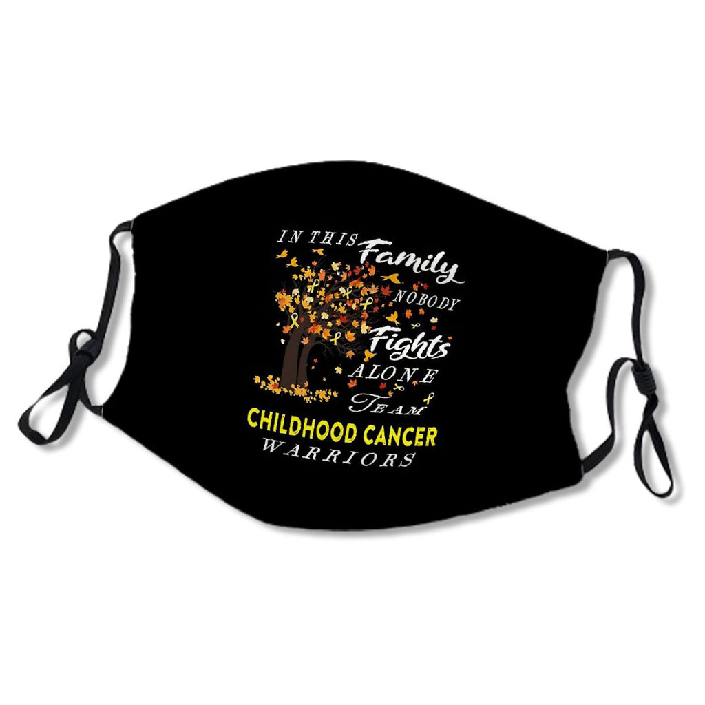 In This Family No One Fight Alone Childhood Cancer Awareness No.8J8WPT