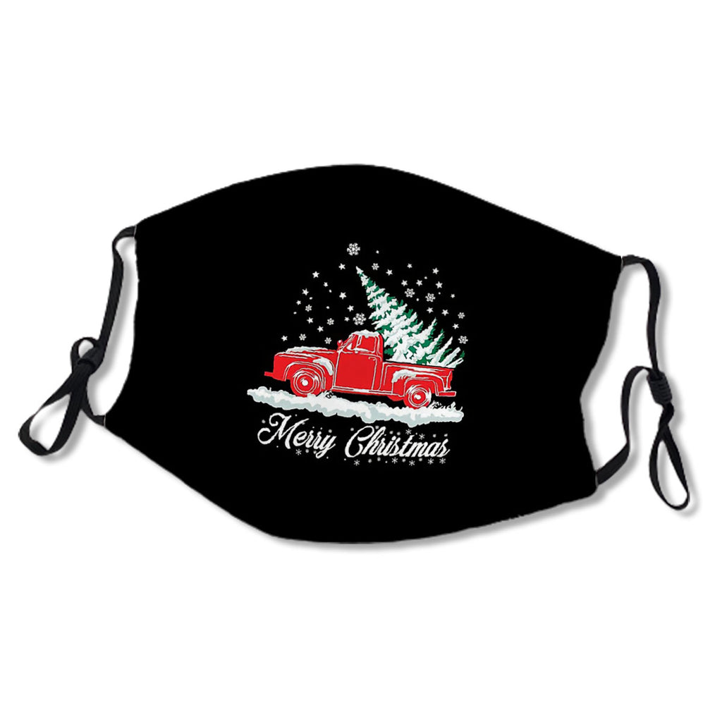 Red Snow Truck and Christmas Tree Nostalgic Xmas Protective Fabric No.8K3B97