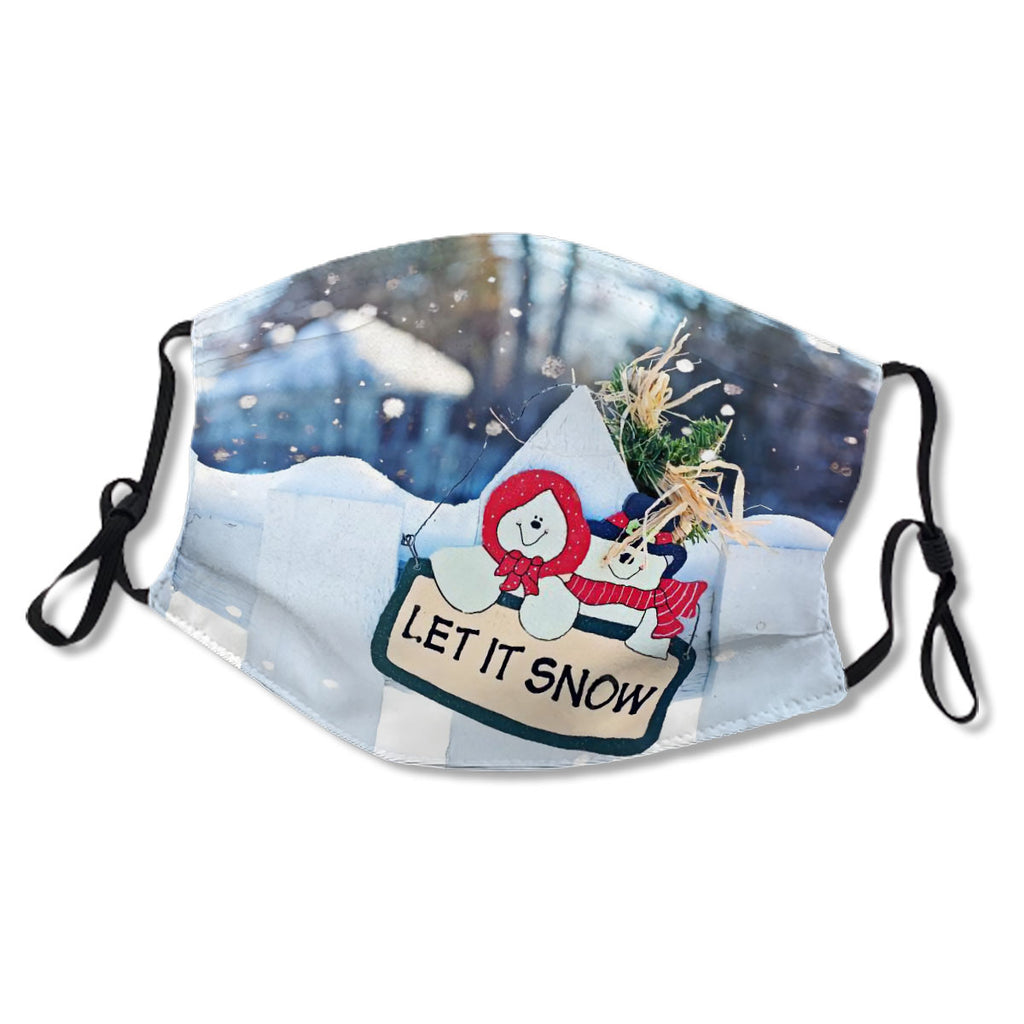 Let It Snow Sign Board In A Snowy White Fence No.8KTVZZ