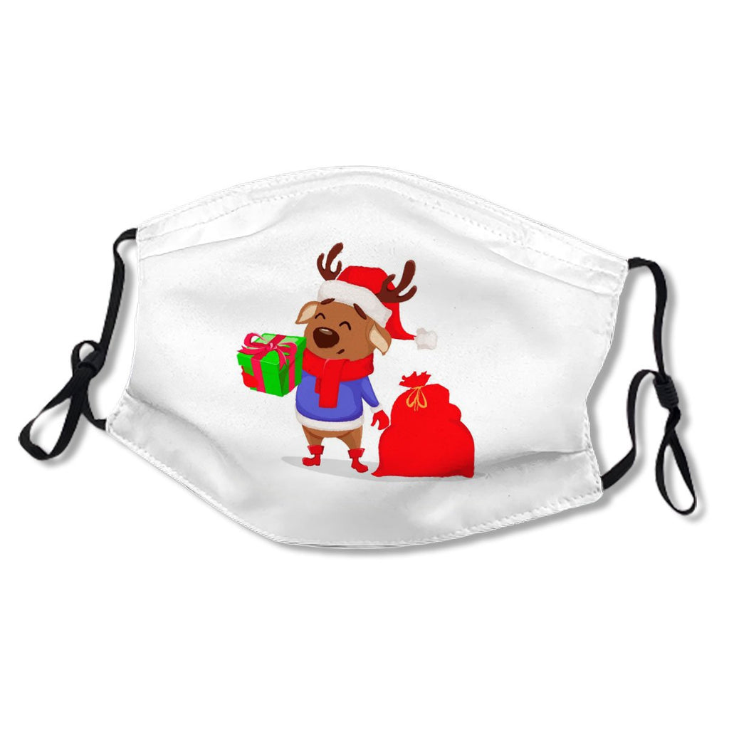 Merry Christmas Cute Deer Wearing Santa Claus Hat No.8UNZCU