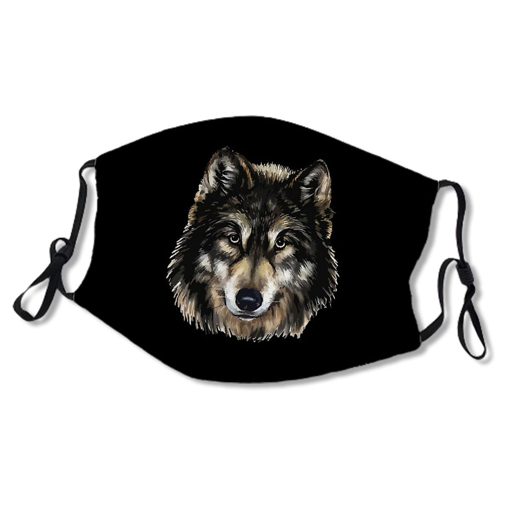 Furry Wolf Face Graphics Art No.958IIA