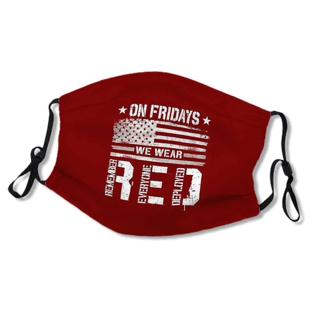 On Fridays We Wear Red Friday Remember Everyone Deployed American Flag Vintage No.9B2EB9