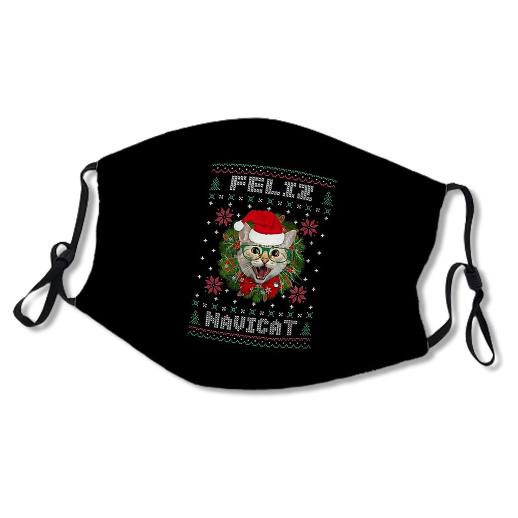 Feliz Navicat Cat Santa Hat Funny Ugly Christmas Gift No.9INCSH