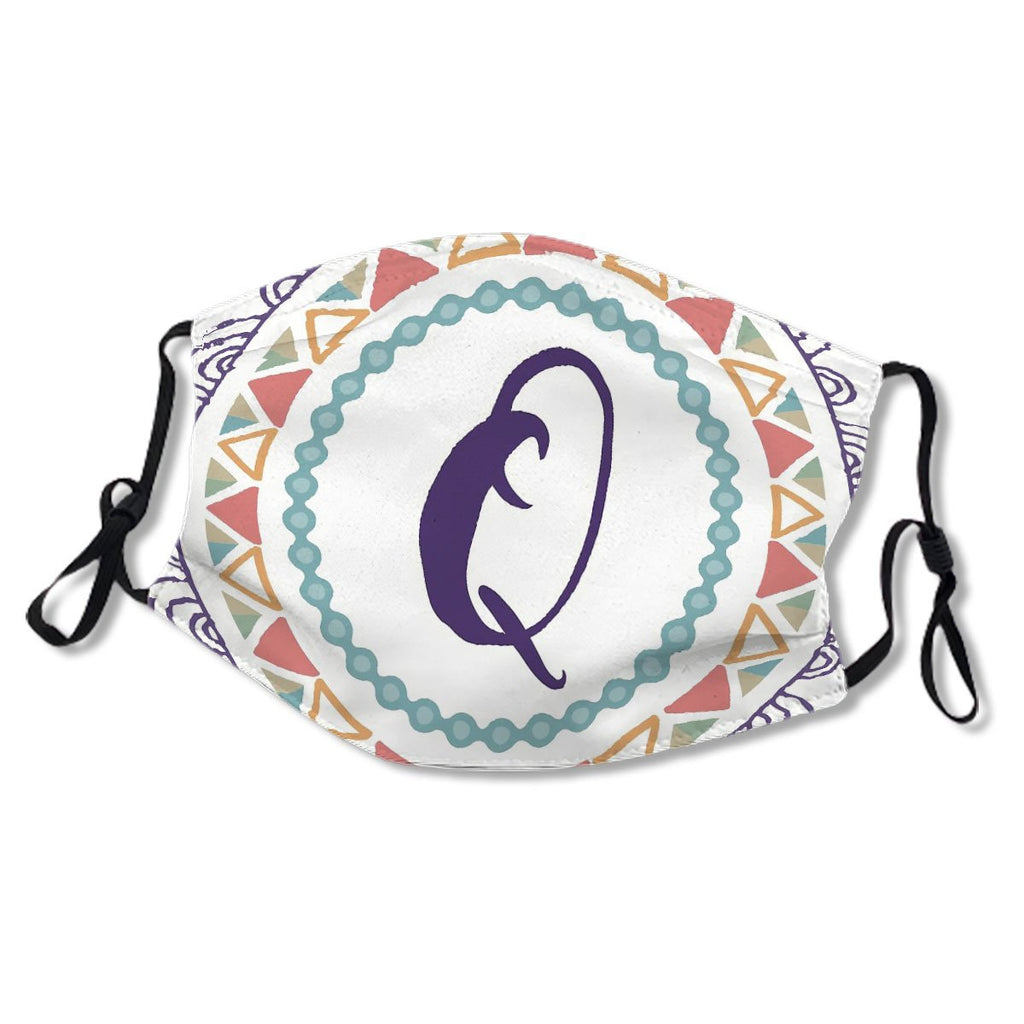 Monogram Letter Q Bohemian Design Mask No.9KKU2Q