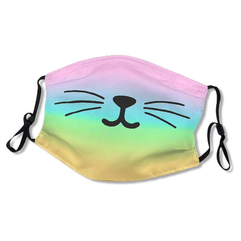 Tie Dye Cat Smile Mask No.9RDOEU