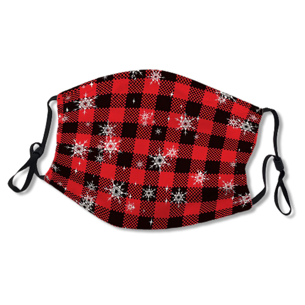 Christmas snowflake buffalo plaid mask Mask No.9UXJVI