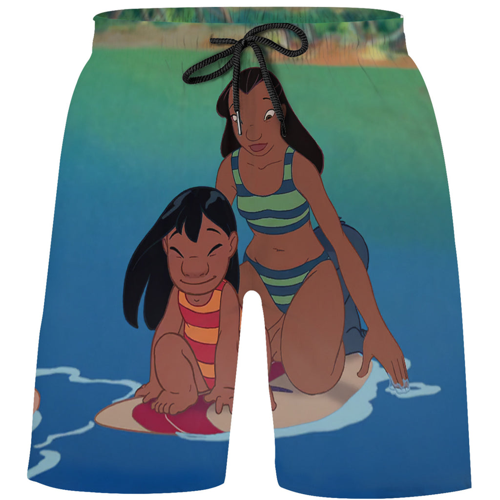 Teen's Swim Trunks Quick Dry Beach Shorts Summer Casual Printing Beach Pants for Boys Girls No.9W7WRF