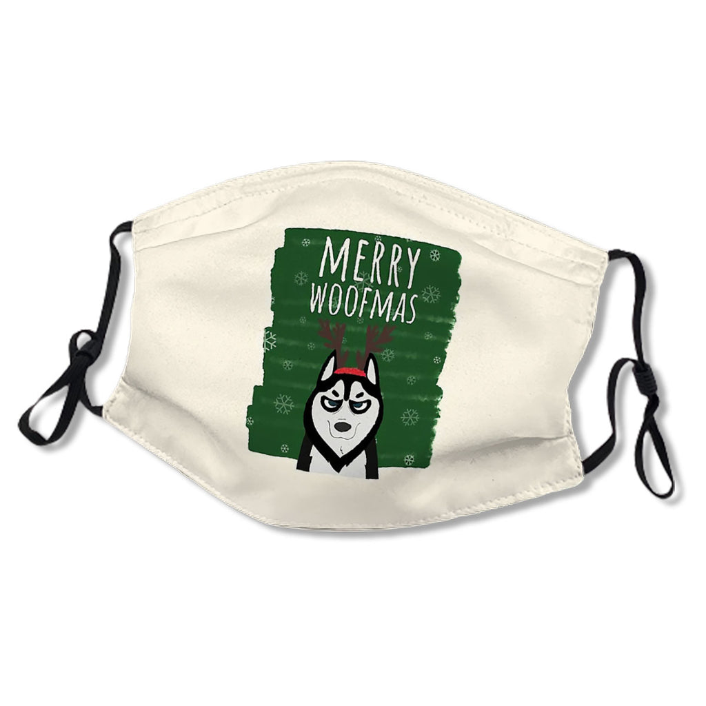 Merry Woofmas Christmas Festive Antlers Husky No.A8QWI5