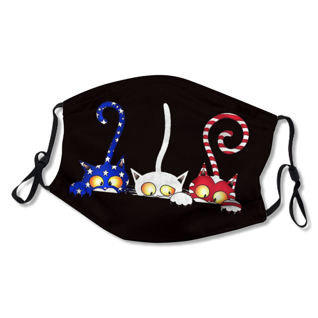 Adjustable ear straps, washable, internal nose clip, American flag mask No.ACMM4N