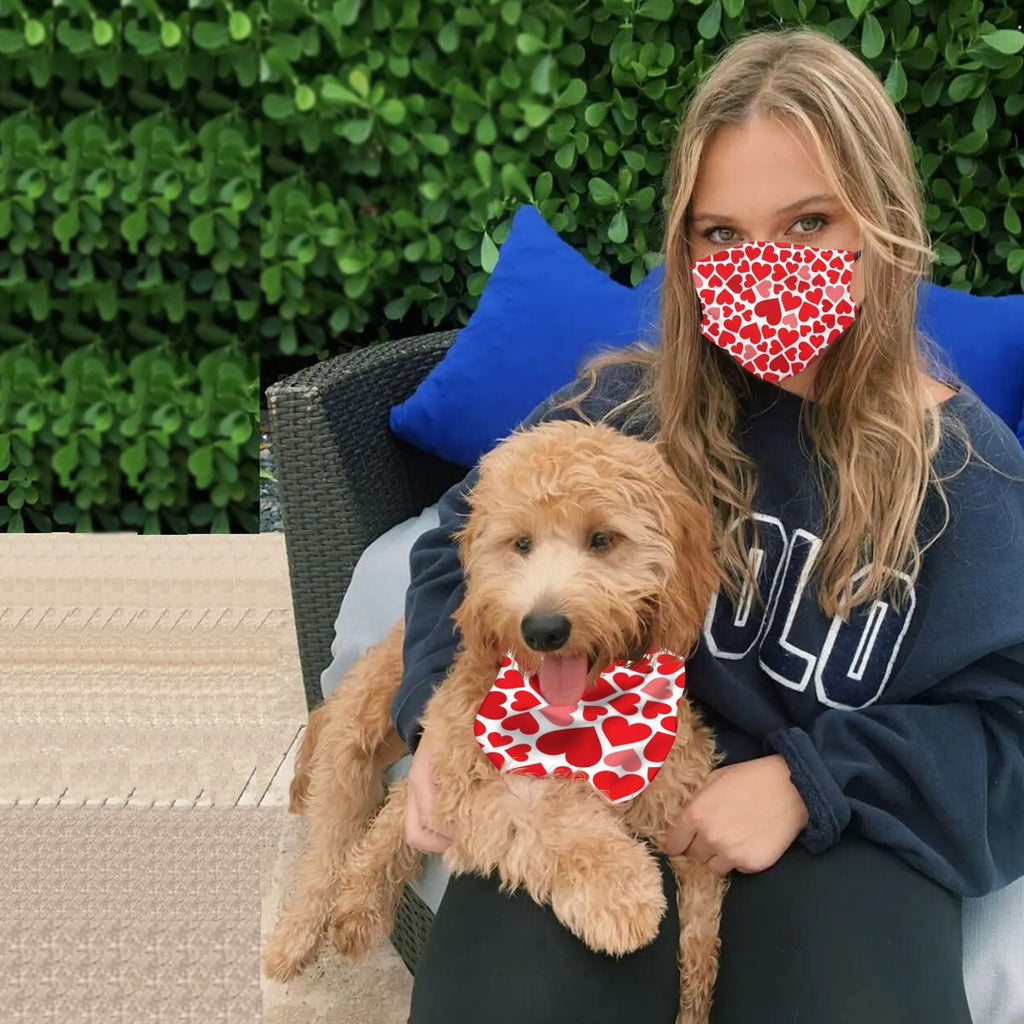 Mask + Dog scarf, print, adjustable, washable NO.ADEAFU