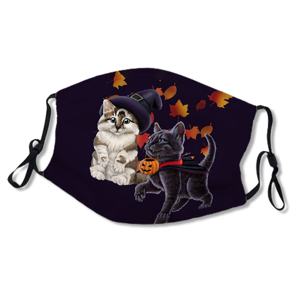 Halloween Kittens - A witch and a vampire Mask No.AP2UZT