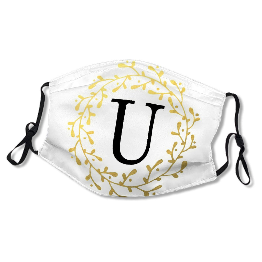 Monogram Letter U Watercolor Design Mask No.AQH83Y