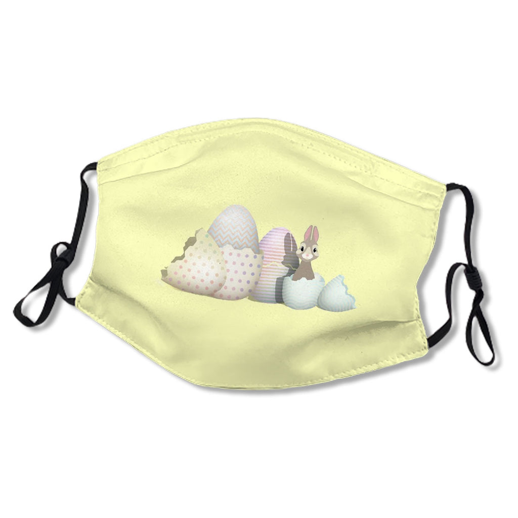 Kawaii Easter Bunny hatching from colored Easter Eggs (Y) No.ART27S